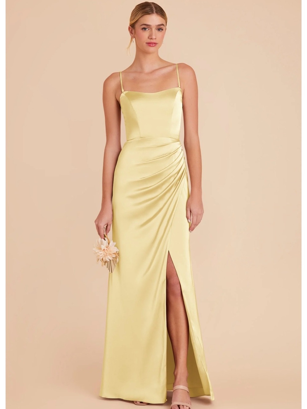 Birdy Grey Anne Lemon Sorbet Matte Satin Dress size small